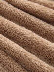 SHEIN Baby Girl Khaki Thermal Lined Long Coat With Lapel Collar, Casual & Cute, Autumn/Winter