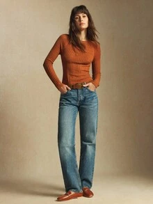 BizChic 2025 Autumn/Winter New Vintage 90's Modern Urban Elegant Romantic Workwear Suitable For Office, Commute, Wedding Guest, Party, Concert, Brunch, Airport, Daily Fashion, Textured Fitted Sweater Suitable For Halloween, Christmas Chocolate Brown New For Autumn - Yellow - View 6