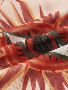 FeverCity Men Printed Crew Neck Long Sleeve Bodysuit, Fall