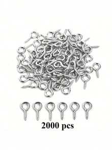 100/300/500/1000/2000pcs Multi-Color Mini Eye Needles, Eye Needles, Hooks, Eyelets, Threaded Metal Screws, Jewelry Pendant Connectors, DIY Jewelry Making Supplies, 10mm/0.39 Inch - Multicolor - View 11