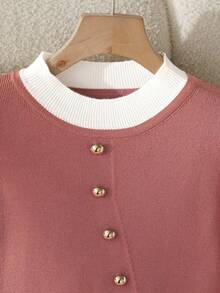GlowEve Damen Lässig/Business Minimalistische Langarm Pullover - Korallenrosa - Übersicht 3