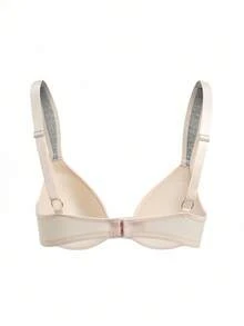 1pc Women's Minimalist Solid Color Underwire Bra - Apricot - View 10