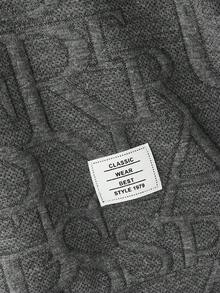 2pcs Teenage (Boys) Casual Sports Letter Textured Fabric Hoodie & Drawstring Sweatpants Set, Spring/Autumn/Winter - Dark Grey - View 4