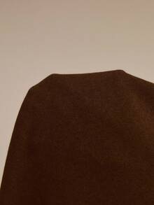 ATUI Studio 女士优雅纯色宽松披肩开衫，简约时尚，秋冬新款，2025秋冬纯色斗篷外套，女士优雅V领蝙蝠袖混纺外套，圣诞节、新年、派对、感恩节等场合的理想之选，轻松打造时尚造型，休闲百搭的商务装，复古韵味，极简主义必备单品，前卫套装 - 棕色 - 查看 6