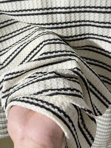 Genkimix Kids 青少年女孩休闲时尚波浪设计 T 恤套装，针织面料白领长袖波浪 T 恤上衣搭配针织提花面料黑白波浪休闲裤，适合女孩返校、日常外出、度假、派对、春秋季拍照 - 彩色 - 查看 8