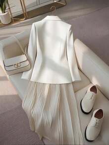 Franclia 女士时尚优雅西装外套和裙子休闲两件套