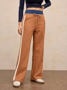 Activina Thermal-Lined Women's Waist Tie Side Stripe Sports Pants