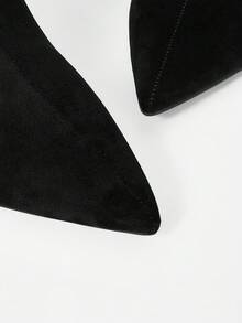 Mnmlis Botas altas elegantes de cuero patentado rojo vino con hebilla de metal, tacones altos delgados