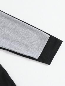 SHEIN Tween Boy 秋冬四件套睡衣套装 - 简单的纯灰色和黑色 T 恤搭配柔软宽松的格子裤，舒适且经济实惠的多件套睡衣套装 - 彩色 - 查看 5