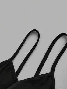 SHEIN EZwear 3 chiếc áo ba lỗ ngắn thường ngày cho nữ - màu đen - Xem 8