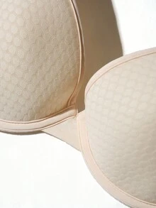 1pc Women's Minimalist Solid Color Underwire Bra - Apricot - View 5