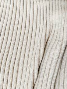 MaterniWear 孕妇针织套装，搭配露肩格子毛衣和配套针织长裙，日常休闲装 - 杏色 - 查看 8