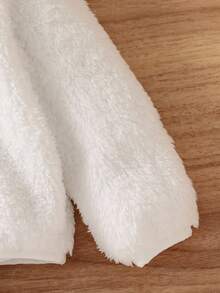 SHEIN Chaqueta con capucha suave y cómoda de forro polar reversible y holgada, versátil y apropiada para otoño/invierno para bebé niño/niña - Blanco - Ver 6