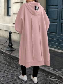 EMERY ROSE 大码女式字母图案长袖休闲拉链连帽夹克