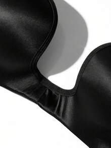 1pc Women's Solid Color Fashion Underwire Bra - Black - View 8