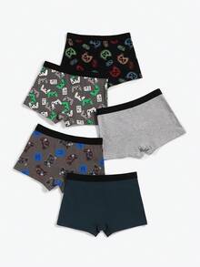 5件装男童电子游戏印花平角内裤 - 彩色 - 查看 2