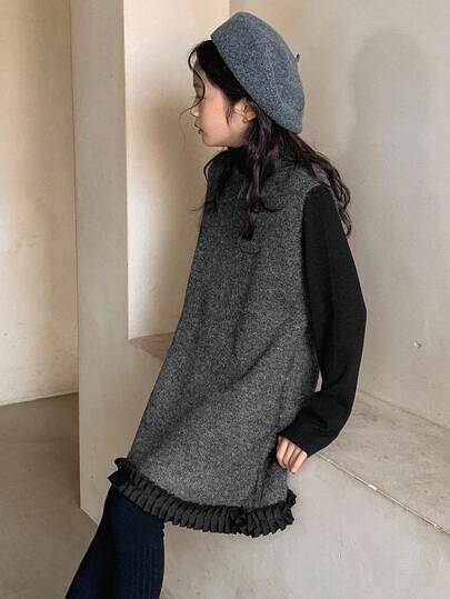 DAZY Girls Sleeveless Knit Sweater Dress Vest