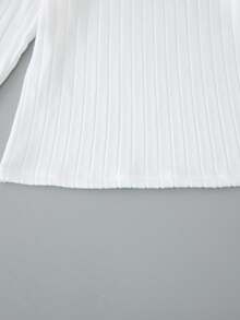 Sparklyn 2pcs/Set Teen GirlClassic Black & White Long Sleeve T-Shirts, Elegant Basic Knit Tops, Suitable For Layering - Black and White - View 7