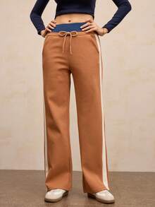 Activina Thermal-Lined Women's Waist Tie Side Stripe Sports Pants