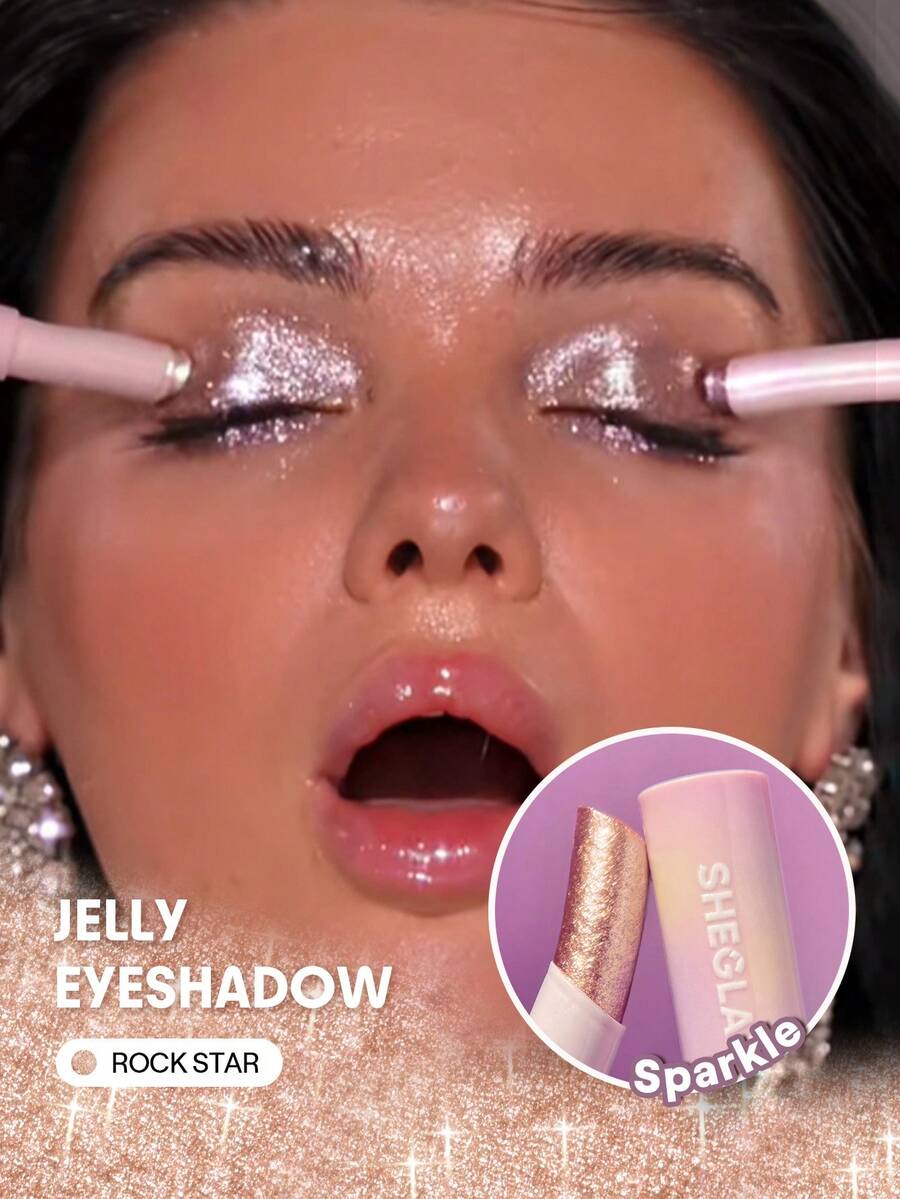 SHEGLAM Crystal Jelly Glaze Stick-Rock Star Brand Beauty Makeup Face Paint Cosmetic For Women Girls Perfect For Fall Winter Ideal For Y2K Fancy Fashion Suitable For Birthday Christmas Present Party Ready Best Color - Multicolor - View 1