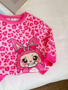 SHEIN Babygirl 可爱卡通图案长袖卫衣，百搭秋冬 - 彩色 - 查看 4