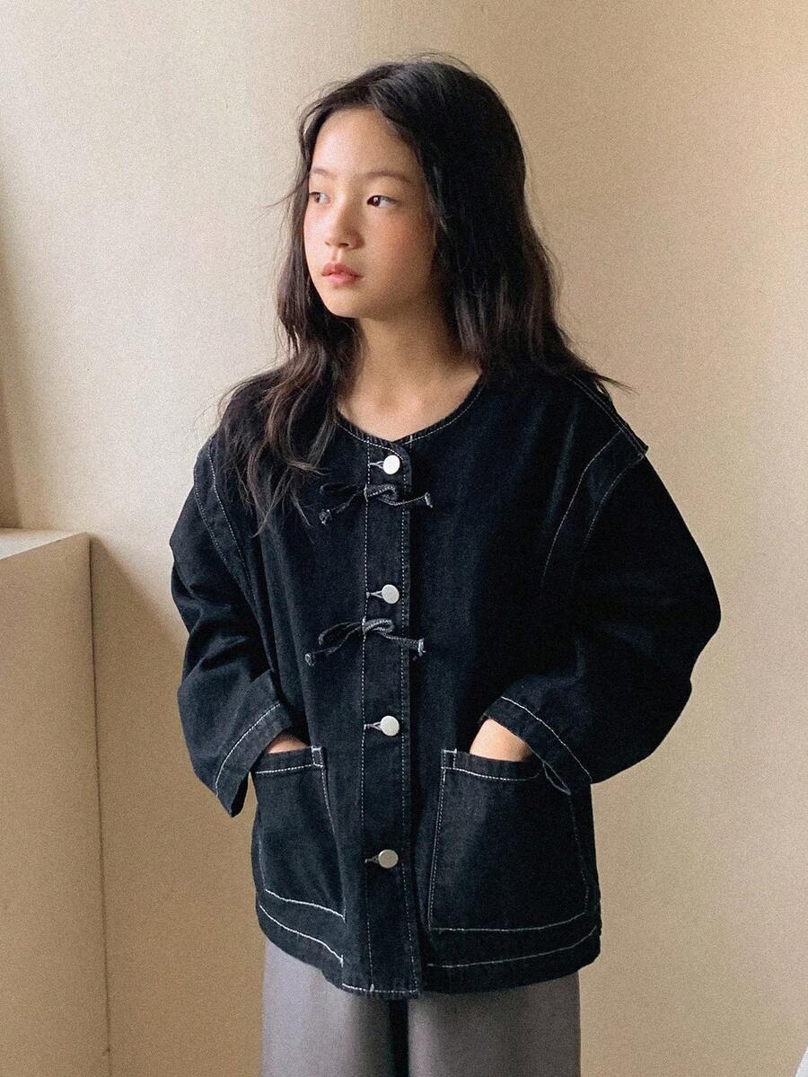 Dazy Kids Girls Denim Jacket And Coat, Fall Outfits - Blue - View 1