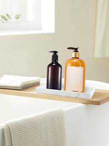 2 bandejas decorativas retangulares de mármore branco, bandejas de armazenamento para banheiro, organizador de banheira e pia de cozinha, decoração de banheiro, organizador de banheiro, decoração de outono, organizador de maquiagem, volta às aulas