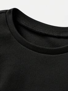 Cozy Pixies 2 件套男婴舒适睡衣套装 - 纯色高领上衣和长裤 - 黑色 - 查看 3