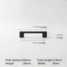 1 pieza Manija simple de aleación de aluminio cepillado negro para gabinete de cocina, cajón, puerta de vidrio, armario, mueble - Herraje para muebles - Multicolor - Ver 17