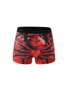 6pcs Boys' Comfortable Spider Print Boxer Briefs, Cartoon Print Underwear
