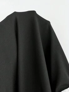 Elamini Áo sơ mi dài tay họa tiết sọc vá màu đen đơn giản, thoải mái, phong cách đại học, có mũ trùm đầu, dáng ôm vừa vặn, thoải mái cho nữ, mùa thu/đông - Đen và trắng - Xem 7