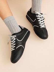 CUCCOO EASI 女式黑色复古休闲运动鞋 - 黑色 - 查看 7