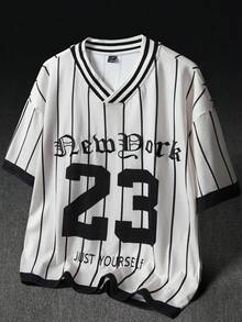 TOKVUE 男士 T 恤棒球衫 23 球衣衬衫男士棒球服棒球球衣细条纹棒球衫 - 彩色 - 查看 8