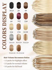 50 股微环接发真人发 613 金色微珠接发超顺滑超柔软丝滑直发微环真人发接发女士 - S613 - 查看 9