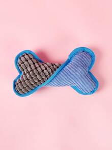 PETSIN 1pc Multi-Colored Bone Shaped Plush Dog Chewing And Teeth Grinding Toy – Built-In Sound Generator For Self-Entertainment, Soft Boredom Relief For Puppies, Pet Use Only - Multicolor - View 11