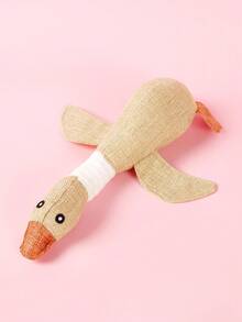 PETSIN 1 件野鹅形状毛绒宠物玩具 - 吱吱叫的狗互动玩具，适合幼犬和小型犬的柔软咀嚼礼物