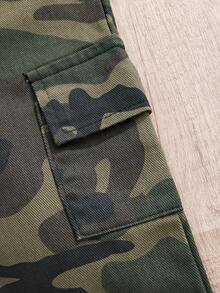 1条装幼儿男童时尚迷彩牛仔工装裤 - 彩色 - 查看 4