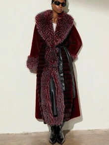 Aveloria Modichic 2025 European Style Faux Fur Coat, Slim Fit Waist Design Jacket, Autumn/Winter New Arrival