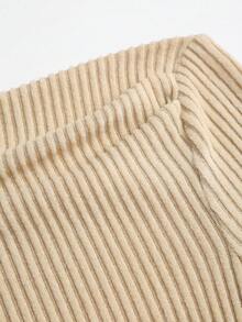 Sweetra 女式斜肩褶饰 V 腰休闲商务连体裤，深灰色 - 杏色 - 查看 5