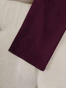SHEIN Clasi 大码女式优雅时尚西装外套 - 酒紅色 - 查看 5