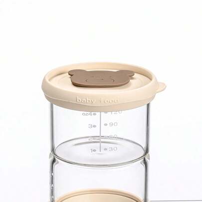 Cozy Pixies Bộ 4 phụ kiện cho bé ăn, hộp đựng sữa bột và hộp đựng, họa tiết gấu dễ thương.