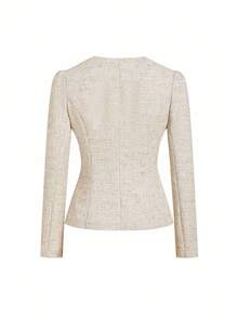 Ellevyn Giacca leggera ed elegante da donna, adatta per uso casual, pendolarismo e moda - Cachi - Visualizzare 3