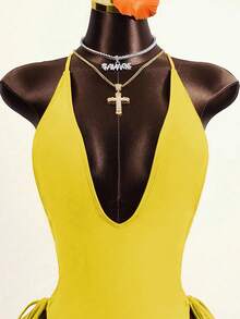 Zestiva 2026 春夏女士新款无线深V领可调节细肩带黄色度假比基尼泳装 - 黃色 - 查看 4