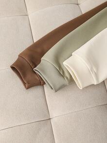 Mirajuku Set de 3 sudaderas básicas de cuello redondo de unicolor para niños, aptas para el otoño, el uso diario y los deportes, se pueden usar con chaqueta en invierno - Multicolor - Ver 5