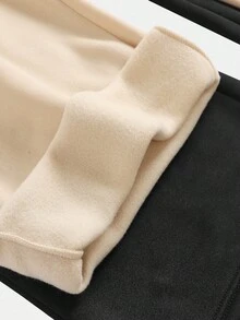 SHEIN Girlism 少女休闲街头风格必备基础百搭休闲宽松运动裤，杏色，适合秋季、冬季和返校季 - 杏色 - 查看 4