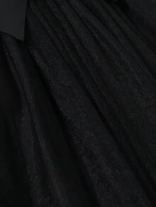 女童优雅休闲度假针织拼布印花连衣裙 - 黑色 - 查看 6