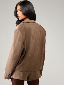 MISSGUIDED Blazer in tweed da donna, giacca da tailleur, adatto per l'autunno e l'inverno, casual business, motivo pied-de-poule, abbigliamento professionale da ufficio, elegante e moderno