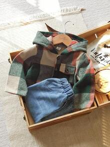 Vintaside Kids 男婴格子衬衫和时尚水洗牛仔裤套装，适合春秋两季