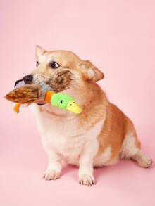 PETSIN 1pc Flat-Billed Green-Headed Duck Plush Vocalization Toy – Bite-Resistant Dog Toy For Teeth Grinding & Cleaning, Interactive Training Pet Toy - Multicolor - View 5