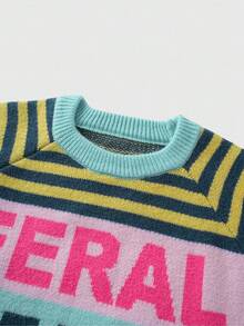 ROMWE MEN Street Life Men's Striped Jacquard Crew Neck Long Sleeve Sweater, Autumn/Winter - Multicolor - View 4